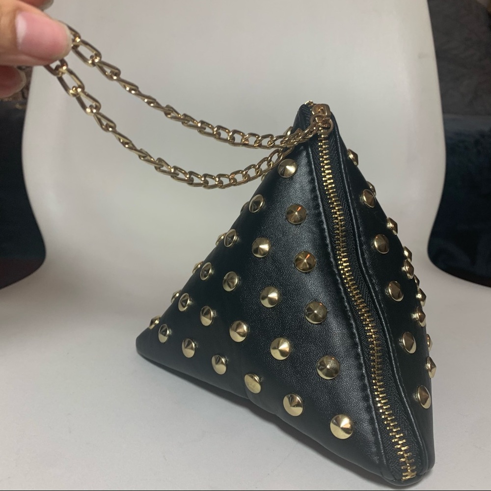 Pyramid Black Studded Bag